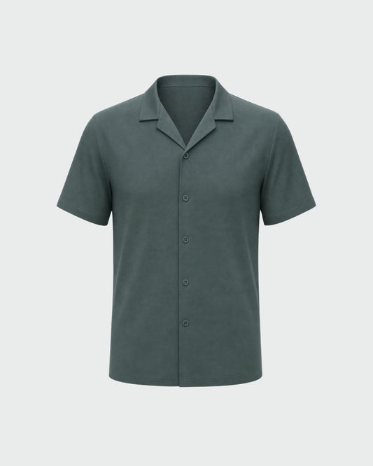 Cuban Collar Shirt for Short(er) Men I Structured, Light, Breathable