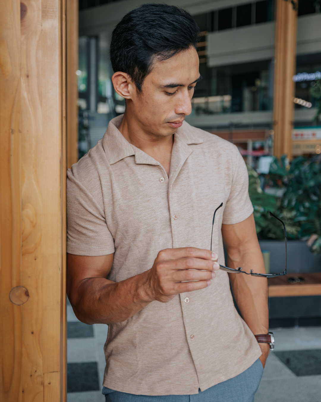 Cuban Collar Knit Shirt