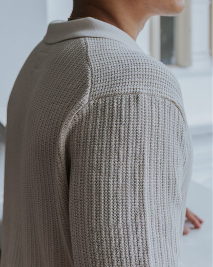 Flat Collar Knit Polo