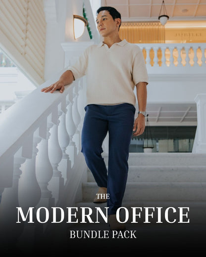The Modern Office Set I Luxury Knit Polo + Axis Tech Pants