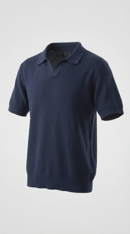 Flat Collar Knit Polo