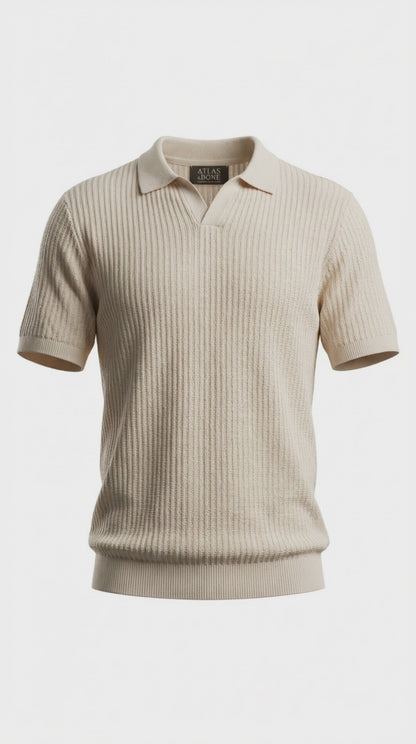 Flat Collar Knit Polo